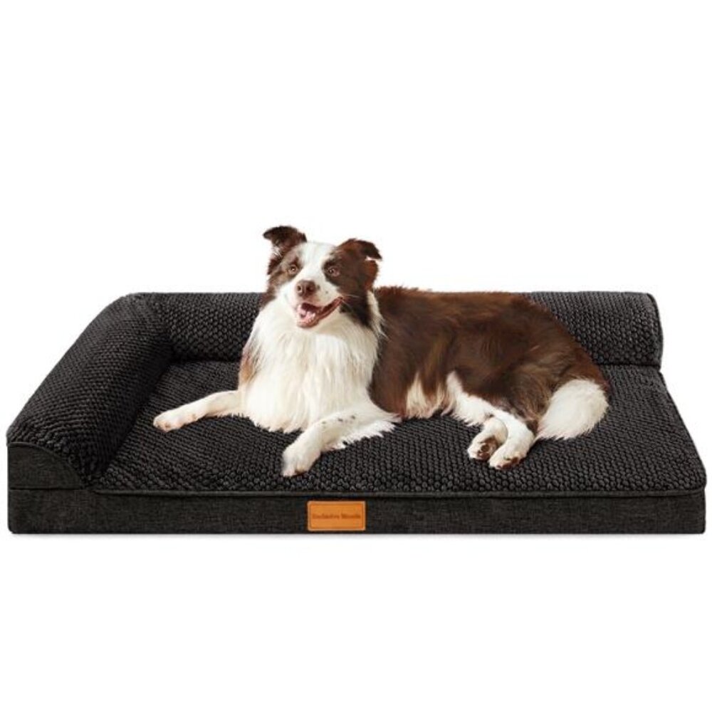 Orthopedic Pet Bed for Medium Dogs, 36"X24"Waterproof L Shaped Dog Bed Washable